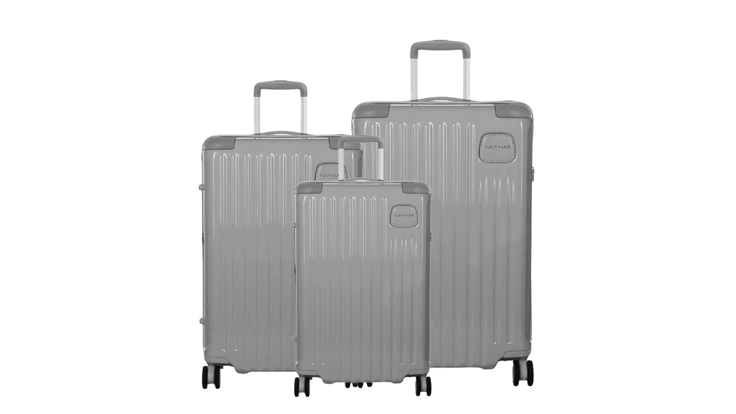 Ensemble de 3 valises S/M/L CENDRILLON SILVER NAF NAF