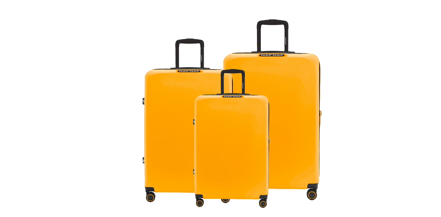 Ensemble de 3 valises S/M/L AURORE DARK YELLOW NAF NAF