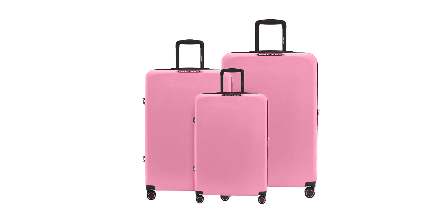 Ensemble de 3 valises S/M/L AURORE PINK NAF NAF