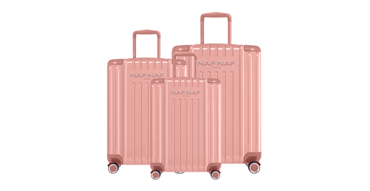 Ensemble de 3 valises S/M/L JESSIE PINK GOLD NAF NAF