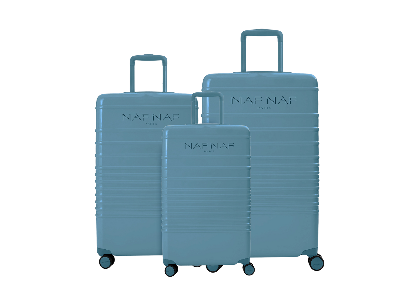 Ensemble de 3 valises S/M/L DAISY BLUE GREY NAF NAF