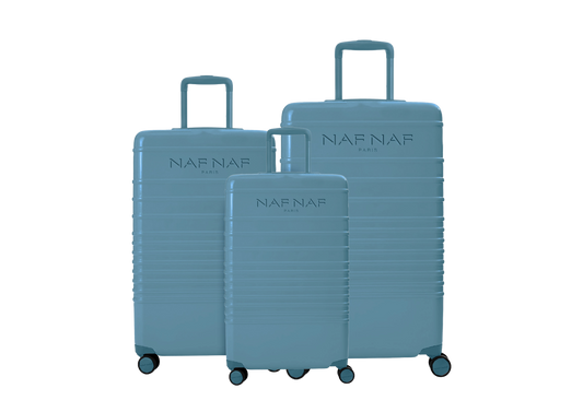 Ensemble de 3 valises S/M/L DAISY BLUE GREY NAF NAF