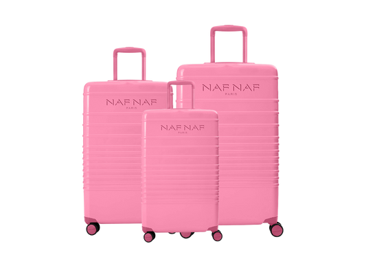 Ensemble de 3 valises S/M/L DAISY LIGHT FUSHIA NAF NAF