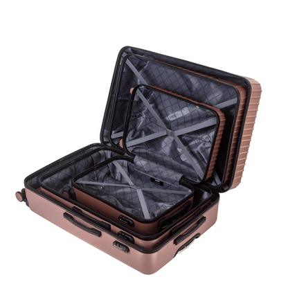 Set de 3 valises Rigides (XL 86 cm) (L-76cm) (S-56cm) TMS PINK GOLD