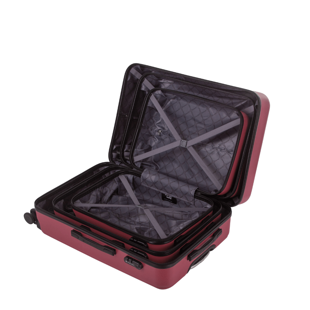 Set de 3 valises Rigides (L-76cm) (M-66cm) (S-56cm) TRN DARK RED