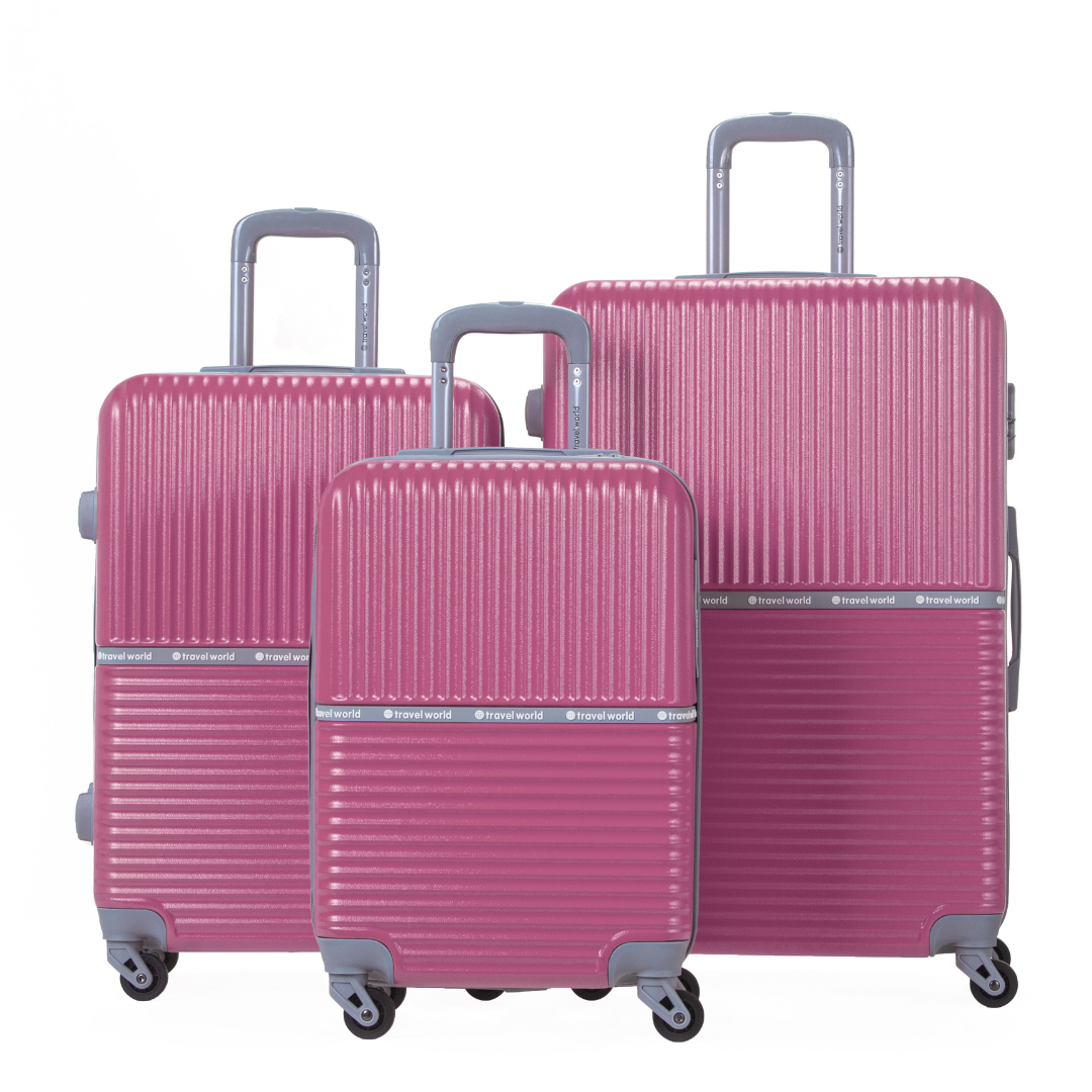 Set de 3 valises Rigides (L-76cm) (M-66cm) (S-56cm) AXA PINK