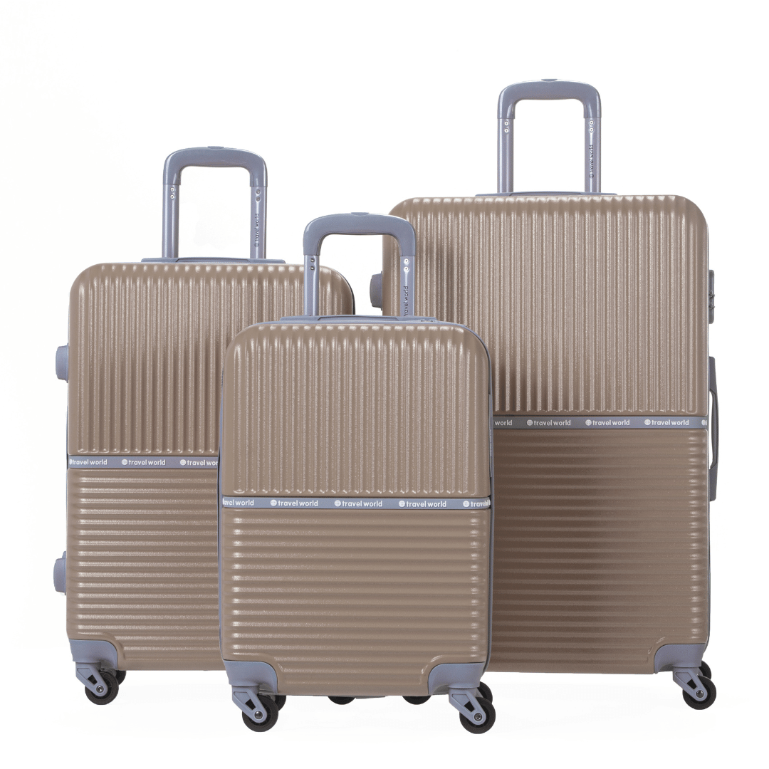 Set de 3 valises Rigides (L-76cm) (M-66cm) (S-56cm) AXA CHAMPAGNE