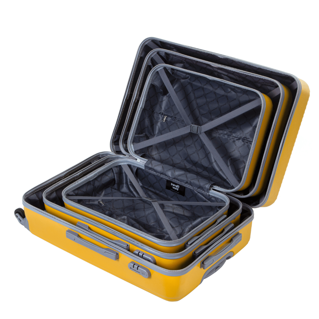 Set de 3 valises Rigides (L-76cm) (M-66cm) (S-56cm) AXA DARK YELLOW