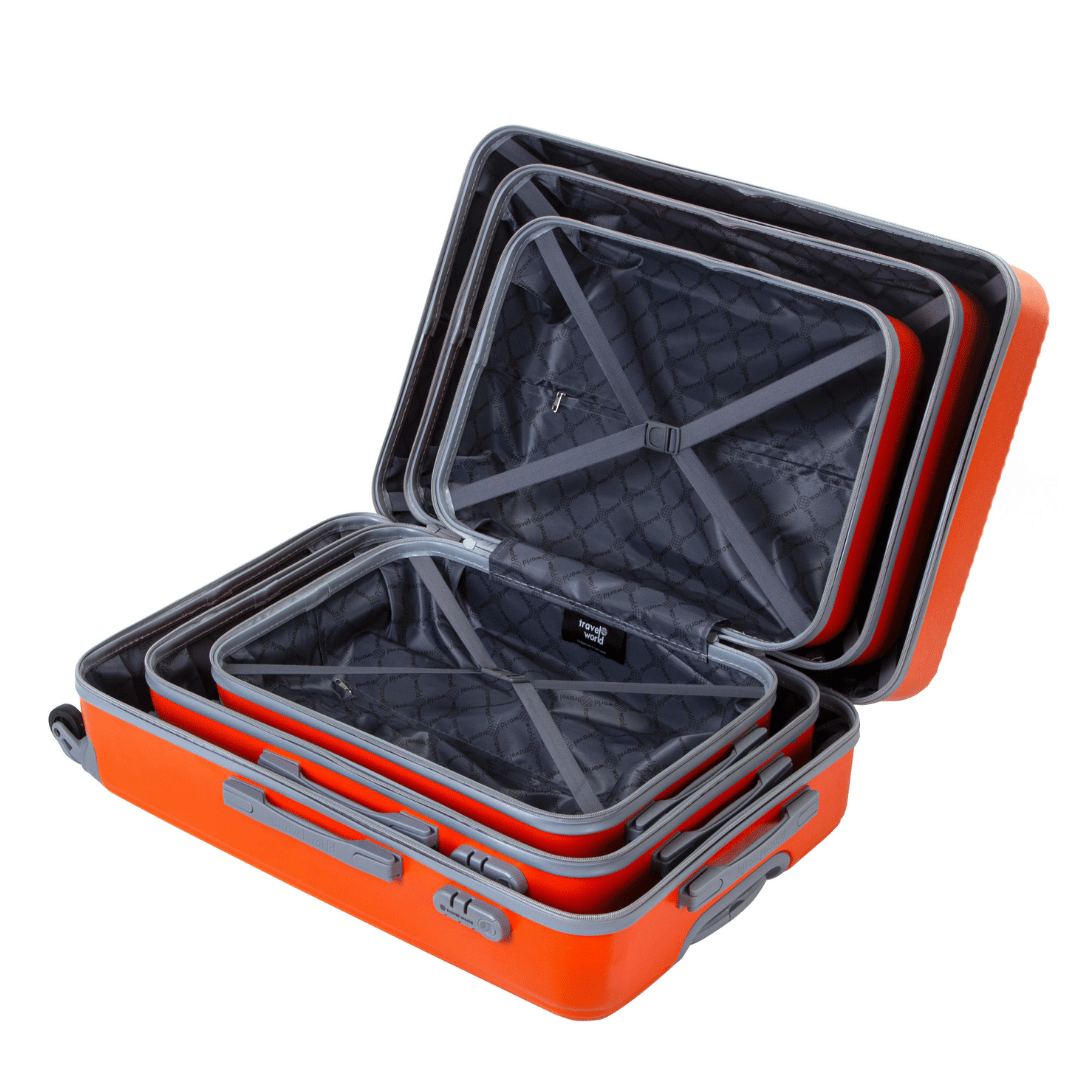 Set de 3 valises Rigides (L-76cm) (M-66cm) (S-56cm) AXA ORANGE