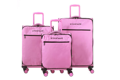 Set de 3 valises Souples S/M/L HIPPO PINK GOLD