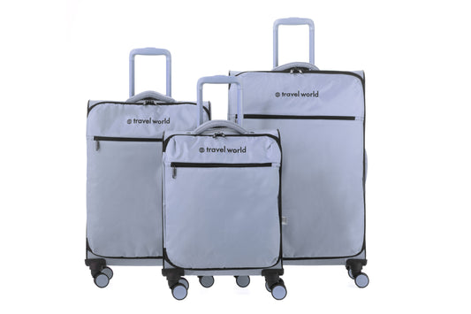 Set de 3 valises Souples S/M/L HIPPO SILVER