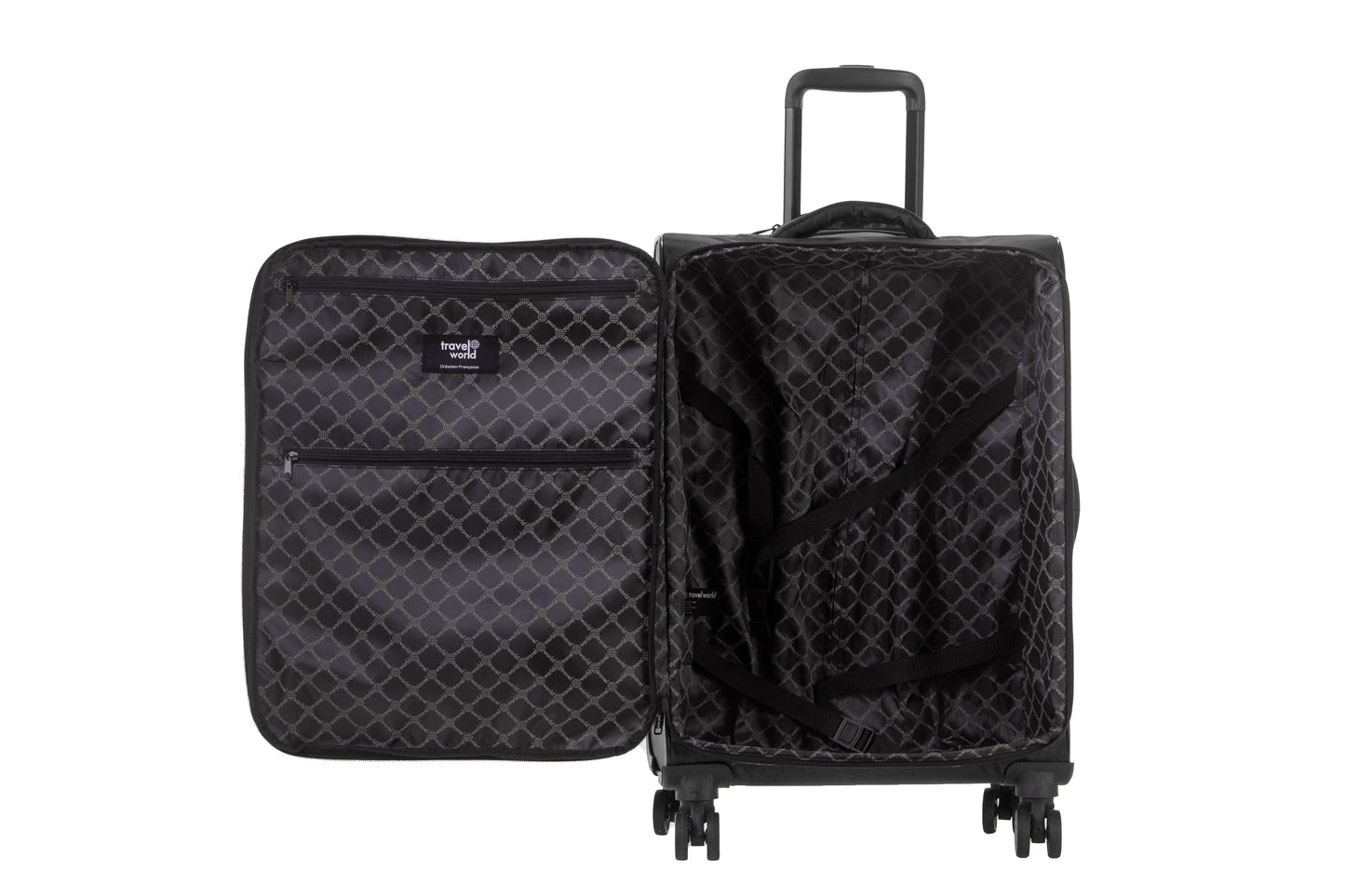 Set de 3 valises Souples S/M/L HIPPO BLACK