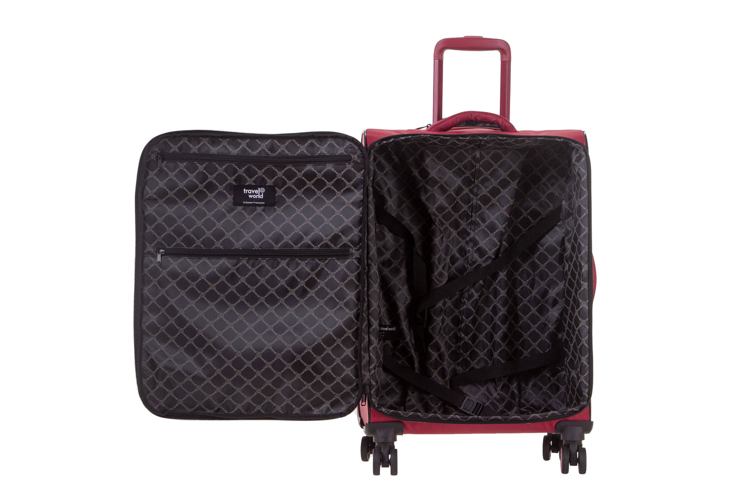 Set de 3 valises Souples S/M/L HIPPO DARK RED